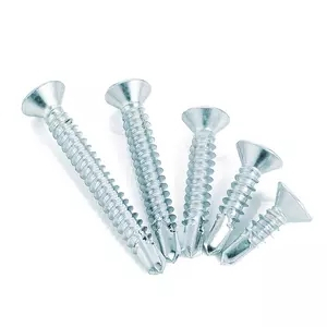 Саморез с плоской крестообразной головкой из углеродистой стали, оцинкованный cr3 